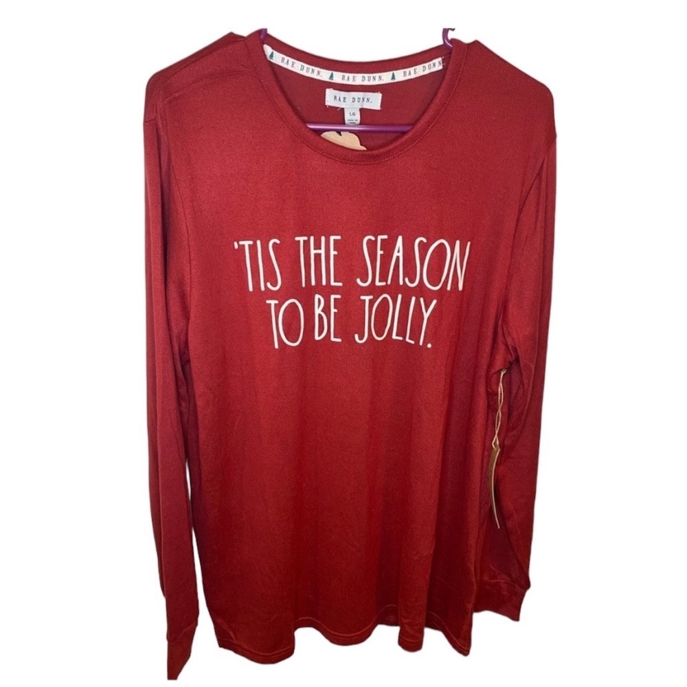 Rae Dunn Christmas Tis the Season long sleeve PJ’s top